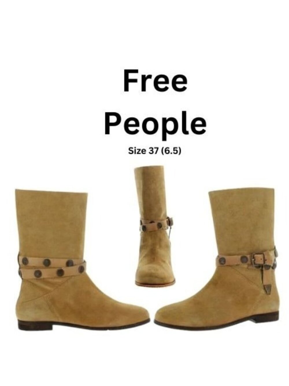 Free People Hayden Suede Pull On Ankle Boots Size 37(6.5-7)
